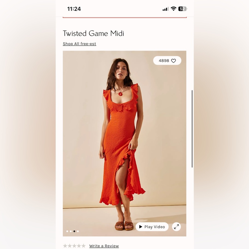 Free People Twisted Game Midi Dress - NWT